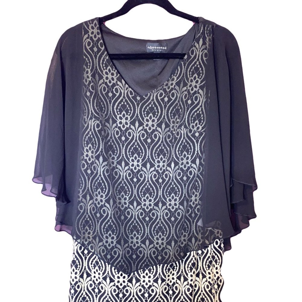 Connected Apparel Black/White Dress Sleeveless Size 6P